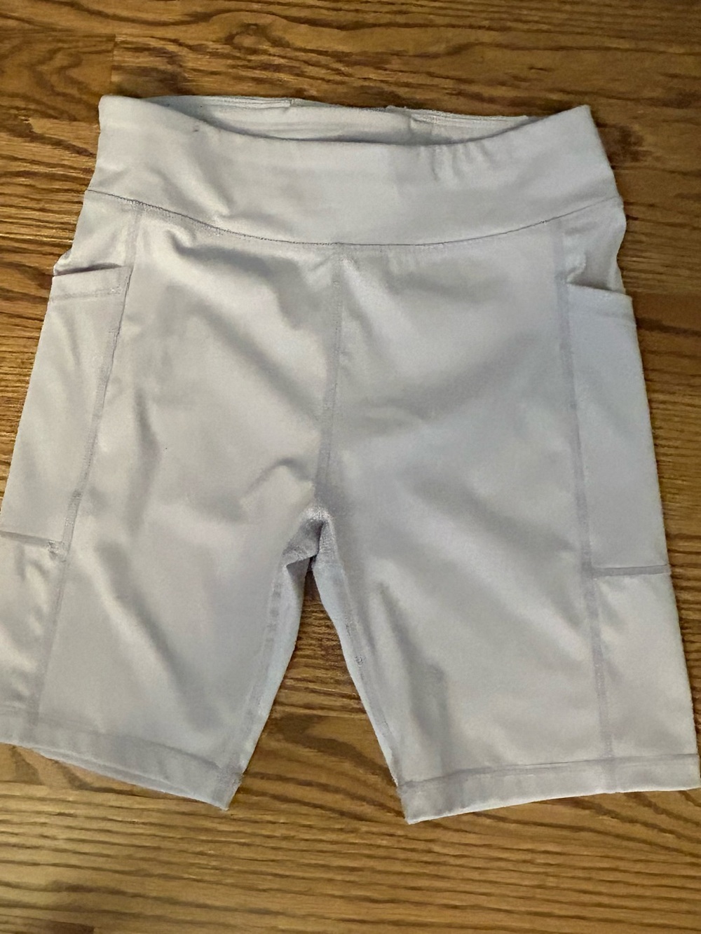 GB girls Lavender High-Waist Bike Shorts with Side Pockets